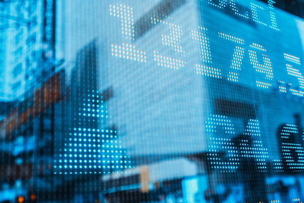 Blue stock market photo with numbers