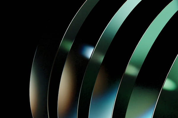 Detailed view of a circular object set on a black background