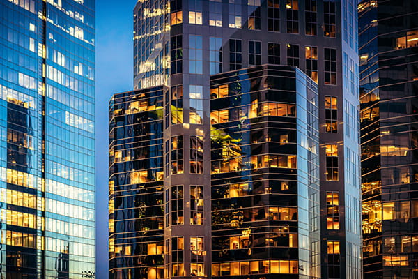 Coral panels in building