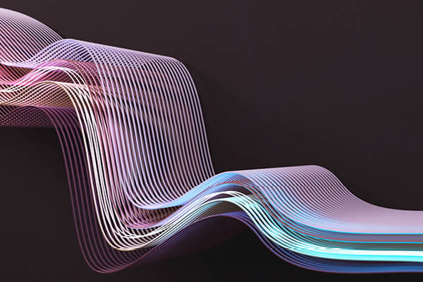Cascading digital wave pattern